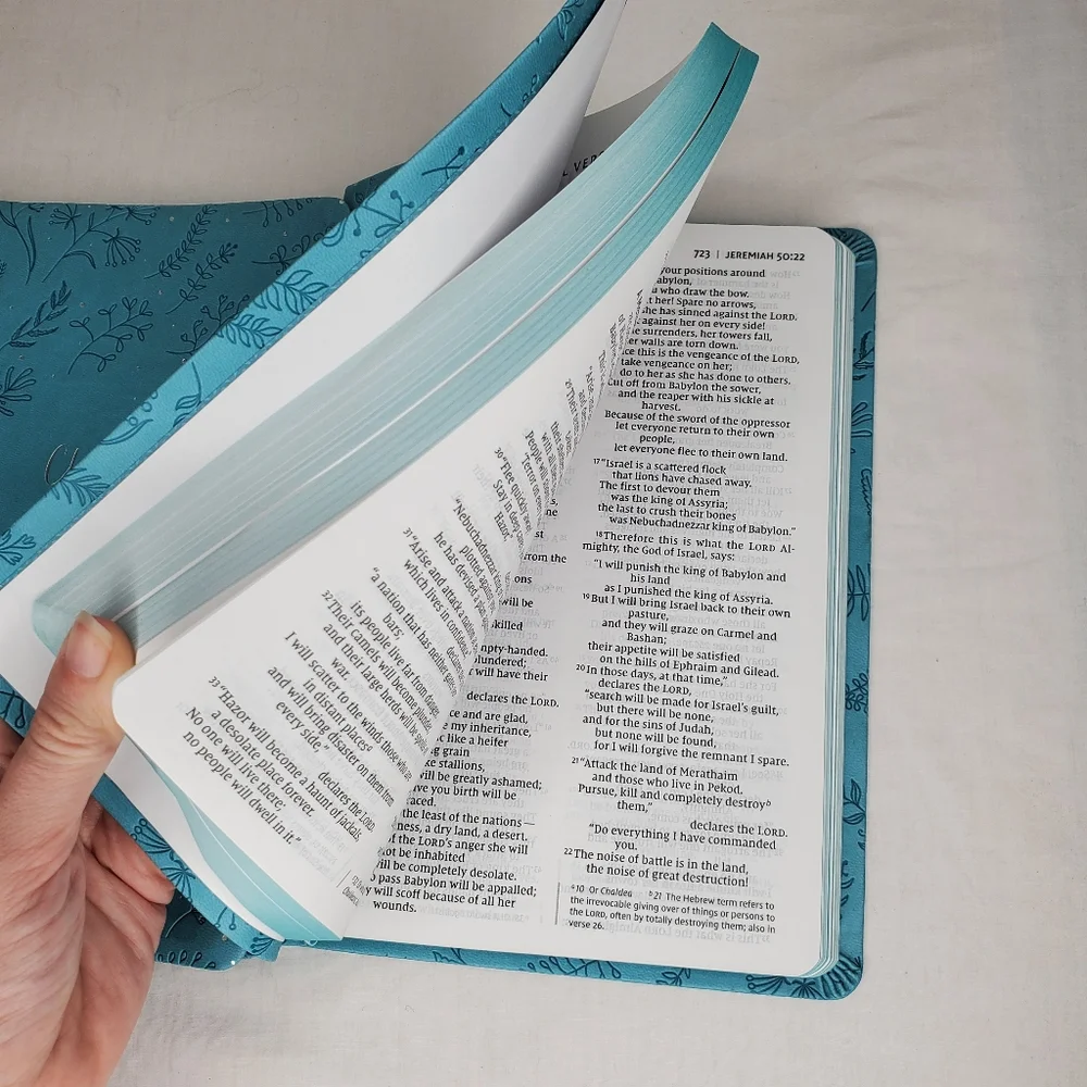 22B) BIBLE & JOURNAL Teal Soft Leather Large Print